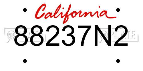 88237N2 California License Plate