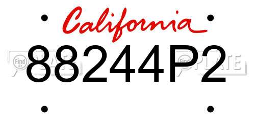 88244P2 California License Plate