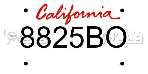 8825BO California License Plate