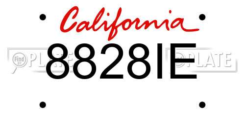 8828IE California License Plate