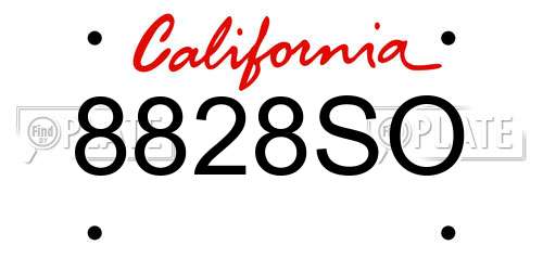8828SO California License Plate