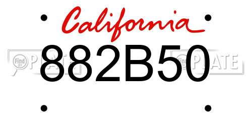 882B50 California License Plate