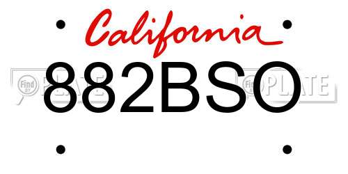 882BSO California License Plate