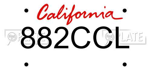882CCL California License Plate