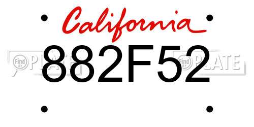 882F52 California License Plate