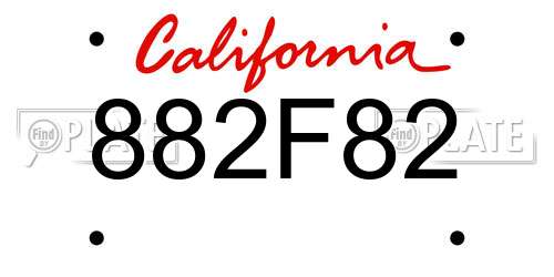 882F82 California License Plate