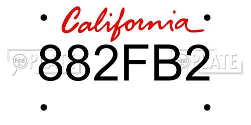 882FB2 California License Plate
