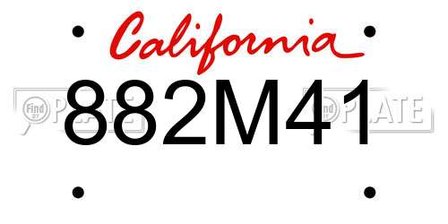 882M41 California License Plate