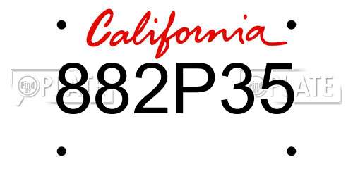 882P35 California License Plate