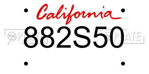 882S50 California License Plate