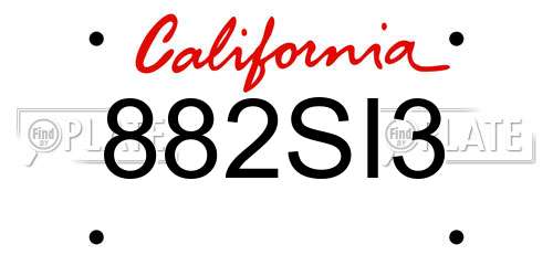 882SI3 California License Plate