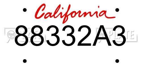 88332A3 California License Plate