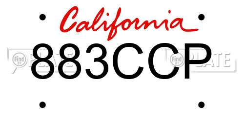 883CCP California License Plate