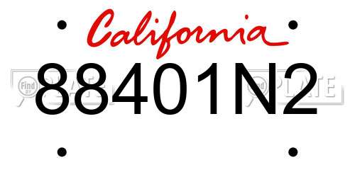 88401N2 California License Plate