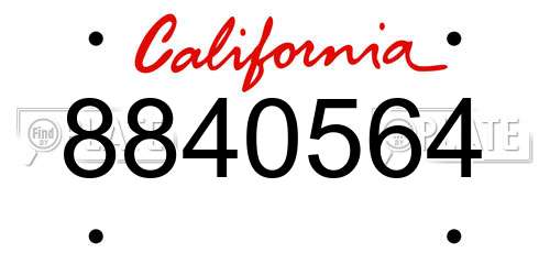 8840564 California License Plate