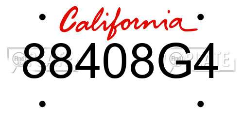88408G4 California License Plate
