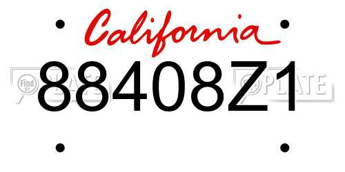 88408Z1 California License Plate