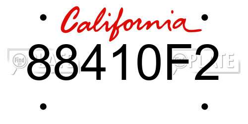 88410F2 California License Plate