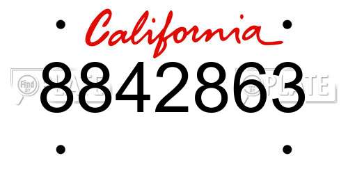 8842863 California License Plate