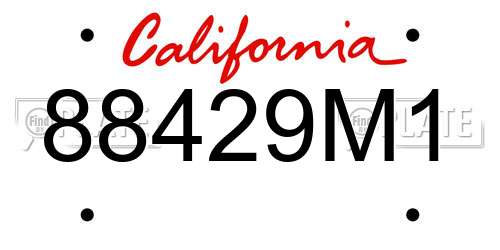 88429M1 California License Plate