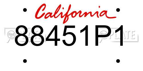 88451P1 California License Plate