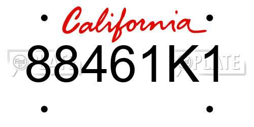 88461K1 California License Plate