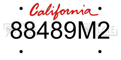 88489M2 California License Plate