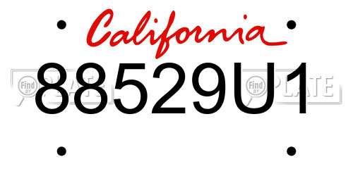 88529U1 California License Plate