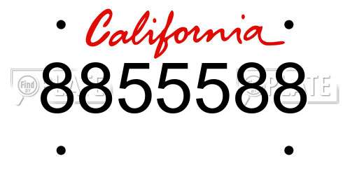 8855588 California License Plate