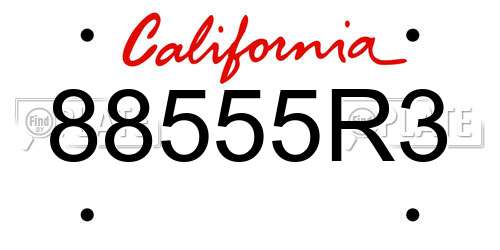 88555R3 California License Plate