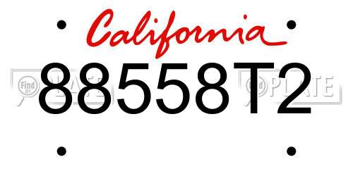 88558T2 California License Plate