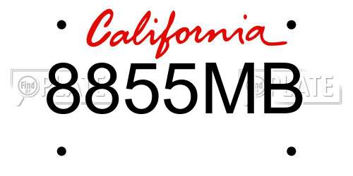 8855MB California License Plate
