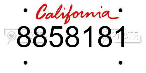 8858181 California License Plate