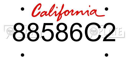 88586C2 California License Plate