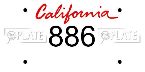 886 California License Plate