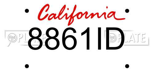 8861ID California License Plate