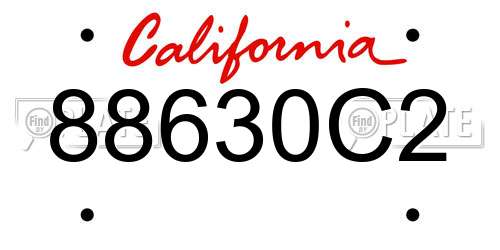 88630C2 California License Plate