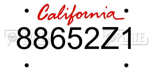 88652Z1 California License Plate