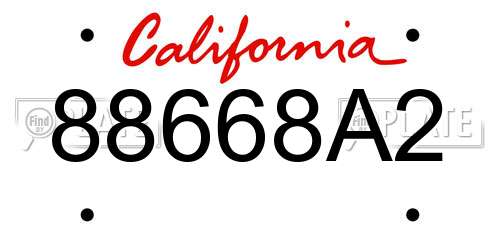 88668A2 California License Plate