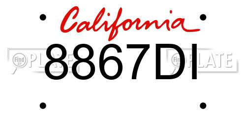 8867DI California License Plate