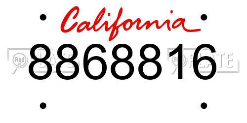 8868816 California License Plate