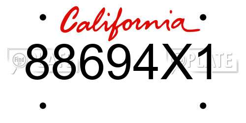 88694X1 California License Plate