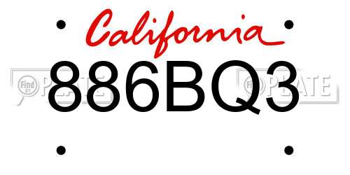 886BQ3 California License Plate