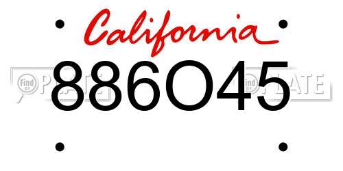 886O45 California License Plate