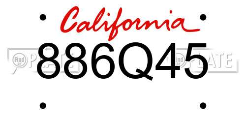 886Q45 California License Plate