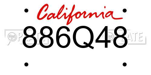 886Q48 California License Plate