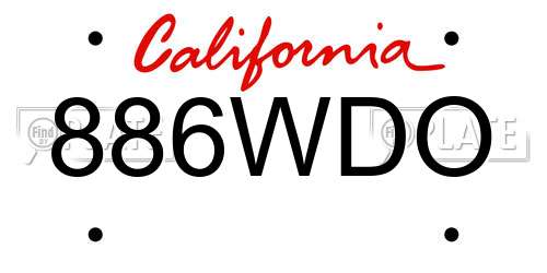 886WDO California License Plate