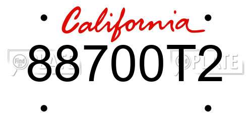 88700T2 California License Plate