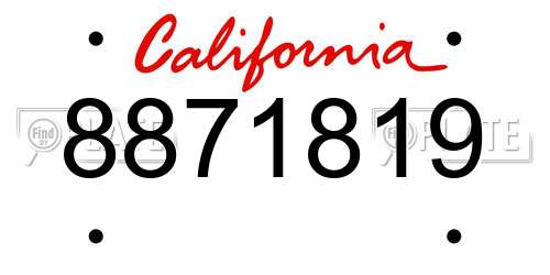 8871819 California License Plate