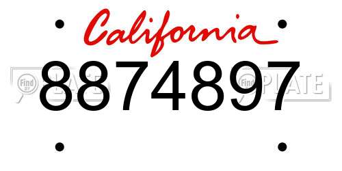 8874897 California License Plate